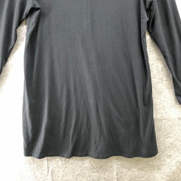 Express Long Sleeve T Shirt Dress Womens XL Black V-Neck Modal Blend Mini - Picture 4 of 8